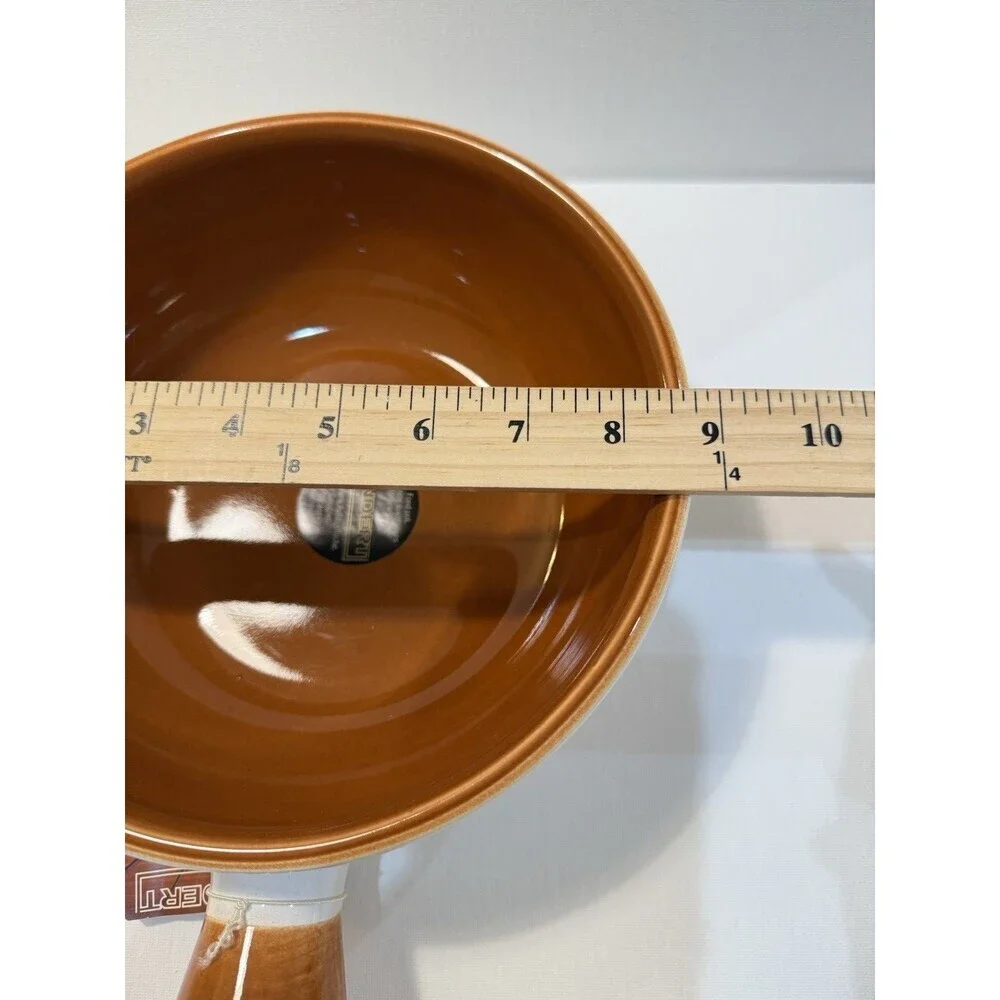 Landert 22 Fondue Pot Swiss Pottery Stoneware MCM 8.5